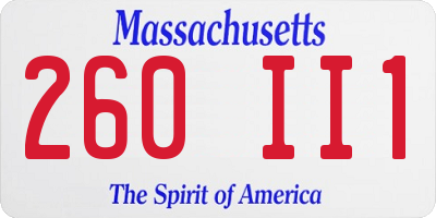 MA license plate 260II1