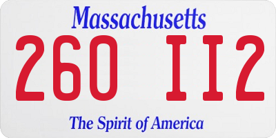 MA license plate 260II2
