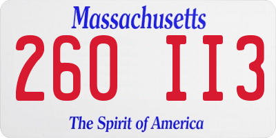 MA license plate 260II3