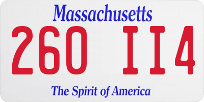MA license plate 260II4