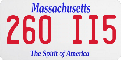 MA license plate 260II5