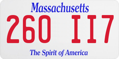 MA license plate 260II7
