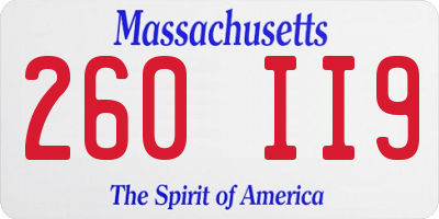 MA license plate 260II9
