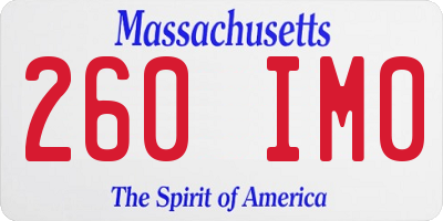 MA license plate 260IM0