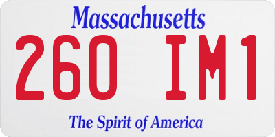 MA license plate 260IM1