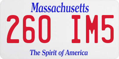 MA license plate 260IM5