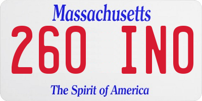 MA license plate 260IN0
