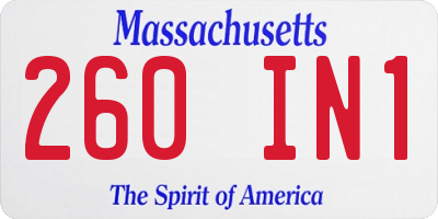 MA license plate 260IN1