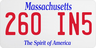 MA license plate 260IN5