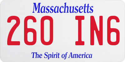 MA license plate 260IN6