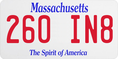 MA license plate 260IN8