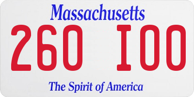 MA license plate 260IO0
