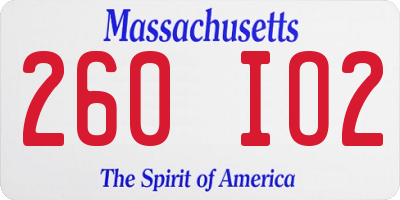 MA license plate 260IO2