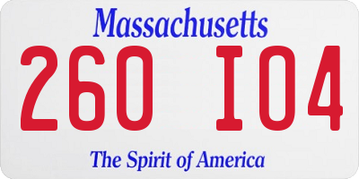 MA license plate 260IO4
