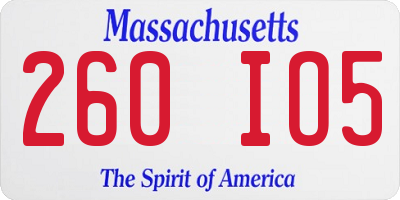 MA license plate 260IO5