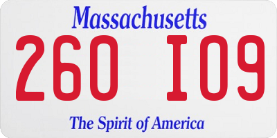 MA license plate 260IO9