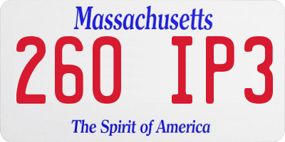 MA license plate 260IP3
