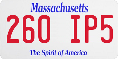 MA license plate 260IP5