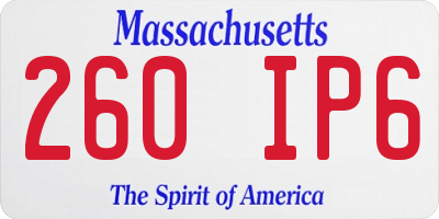 MA license plate 260IP6
