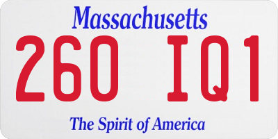 MA license plate 260IQ1