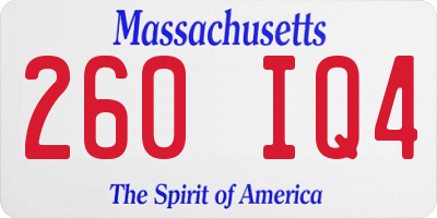 MA license plate 260IQ4