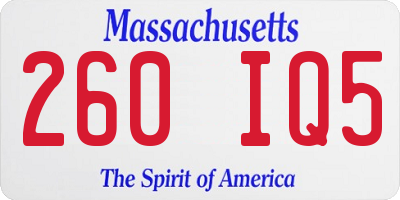 MA license plate 260IQ5