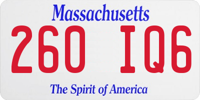 MA license plate 260IQ6