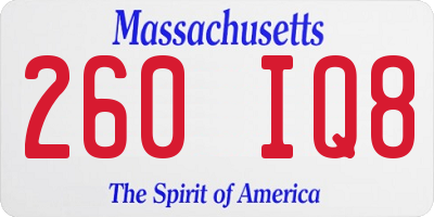 MA license plate 260IQ8