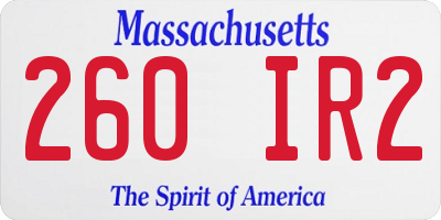 MA license plate 260IR2