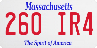 MA license plate 260IR4