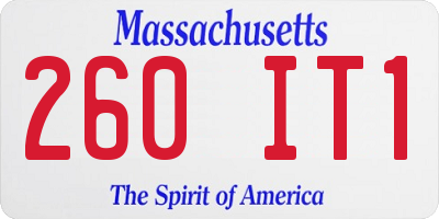 MA license plate 260IT1