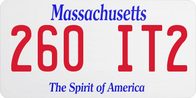 MA license plate 260IT2
