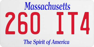 MA license plate 260IT4