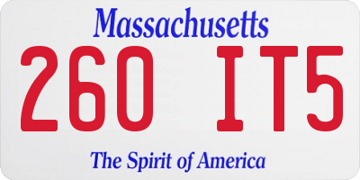 MA license plate 260IT5