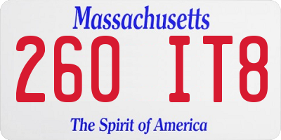 MA license plate 260IT8