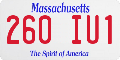 MA license plate 260IU1