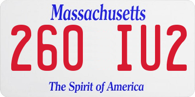 MA license plate 260IU2