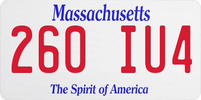 MA license plate 260IU4