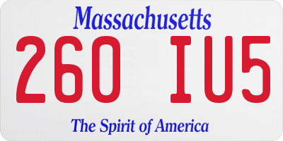MA license plate 260IU5