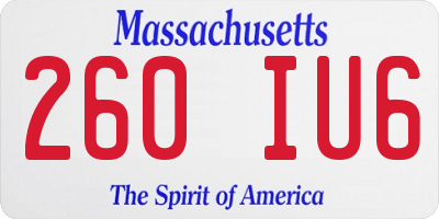 MA license plate 260IU6
