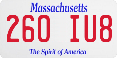MA license plate 260IU8