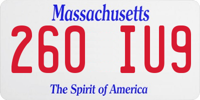 MA license plate 260IU9