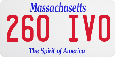 MA license plate 260IV0