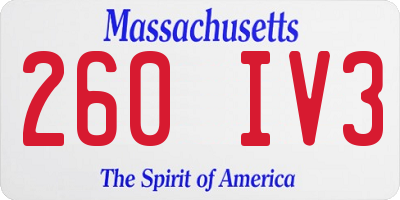 MA license plate 260IV3