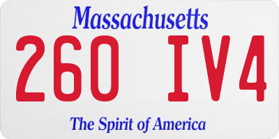 MA license plate 260IV4