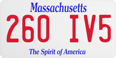 MA license plate 260IV5