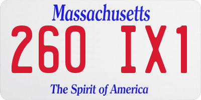 MA license plate 260IX1