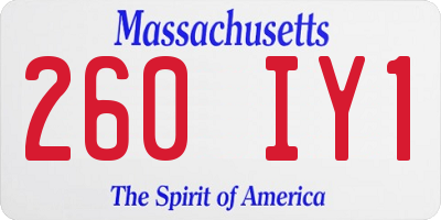 MA license plate 260IY1