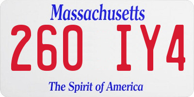 MA license plate 260IY4