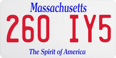 MA license plate 260IY5